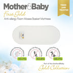 Mother&Baby First Gold Anti-Allergy Foam Moses Basket Mattress Large 75 x 28cm