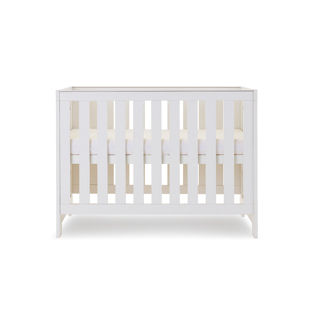 Obaby Nika Mini Cot Bed - White Wash