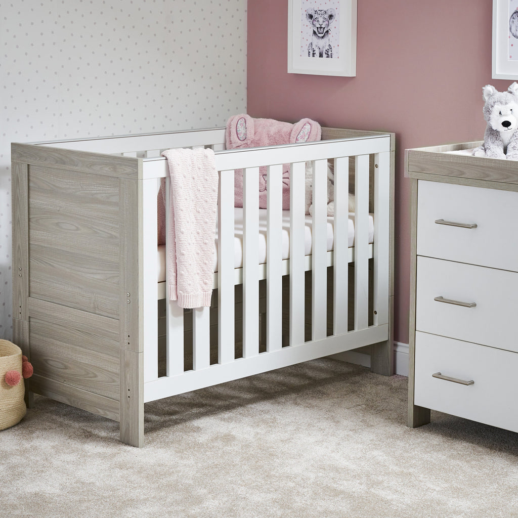 Obaby Nika Mini 3 Piece Room Set - Grey Wash & White