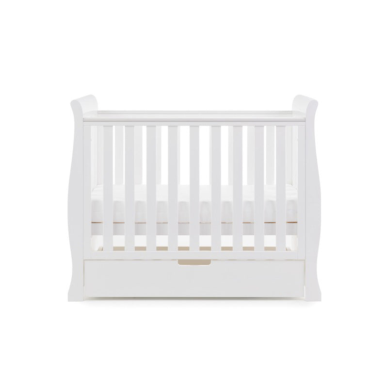 Obaby Stamford Space Saver Sleigh Cot & Cot Top Changer - White