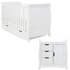 Obaby Stamford Classic Sleigh 2 Piece Room Set - White