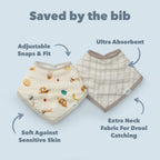 Bandana Bib Set - 2 Pack - French Breakfast