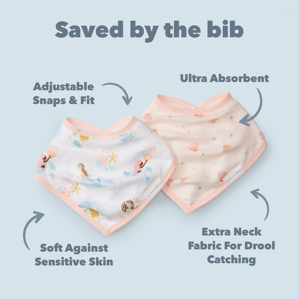 Bandana Bib Set - 2 Pack - Mermaids