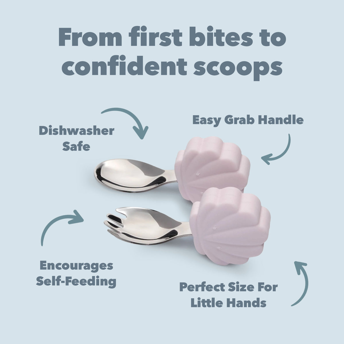 Learning Utensils Set - Skylar Shell