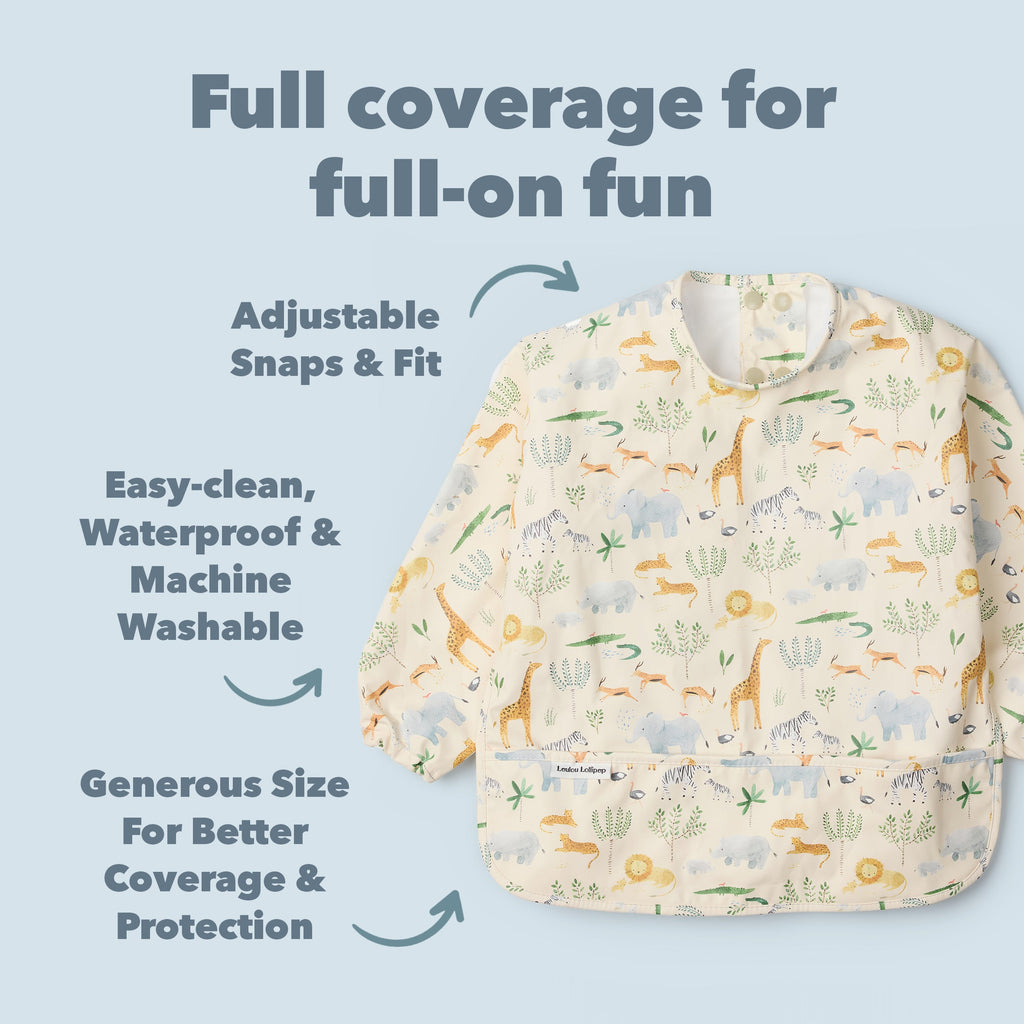 Long Sleeve Bib - Safari Jungle