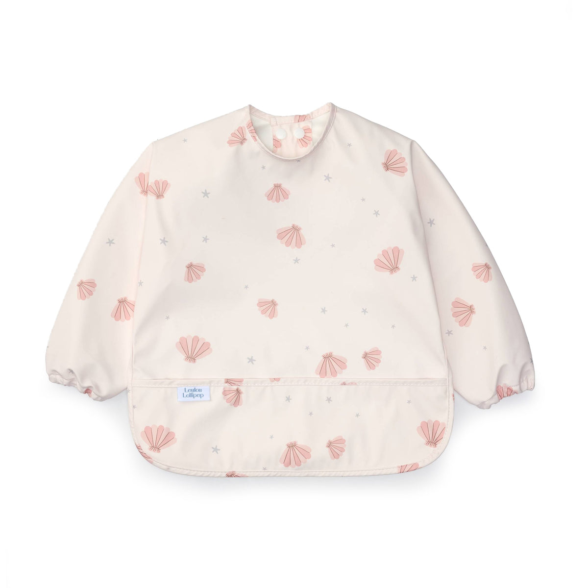 Long Sleeve Bib - Pink Seashells
