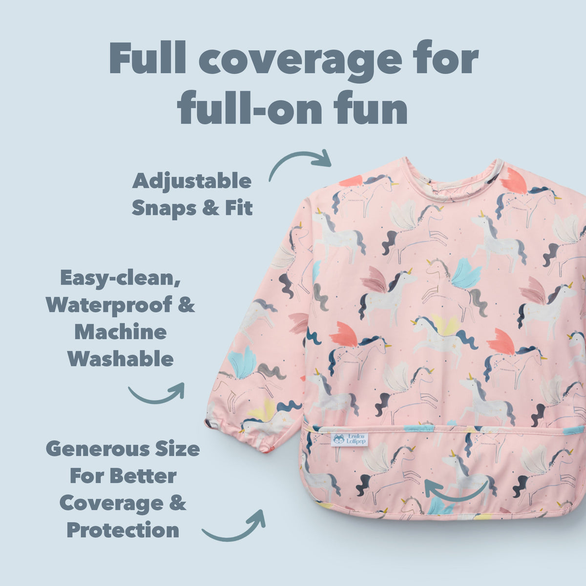 Long Sleeve Bib - Unicorn Ballet