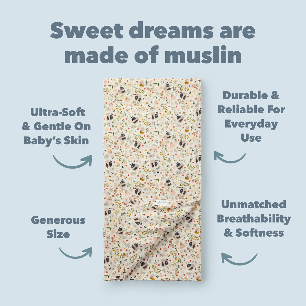 Muslin Swaddle - Bumble Bees
