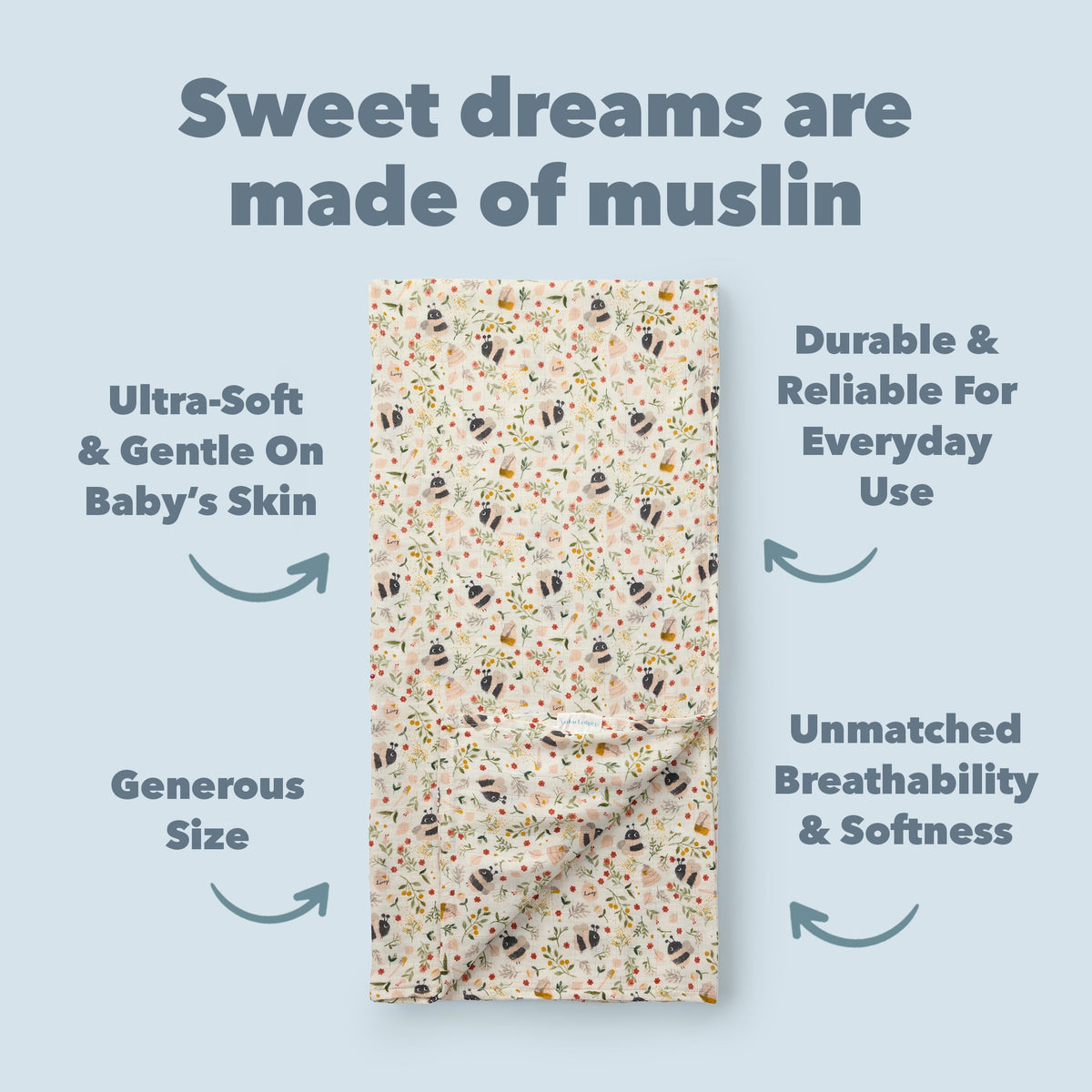 Muslin Swaddle - Bumble Bees