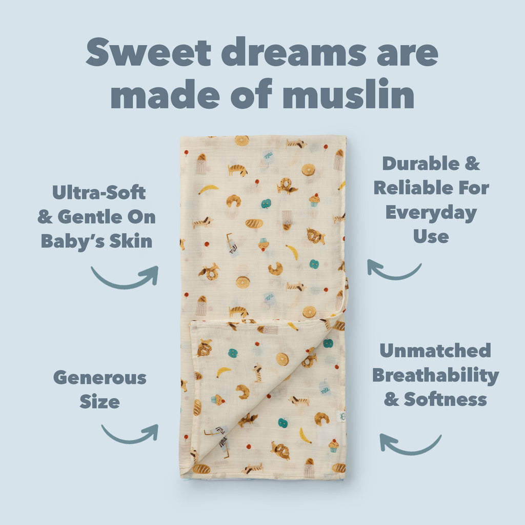 Muslin Swaddle - French Breakfast