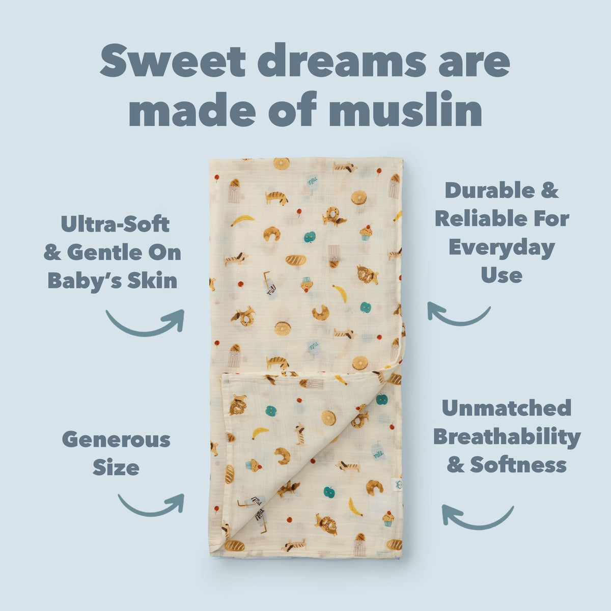Muslin Swaddle - French Breakfast