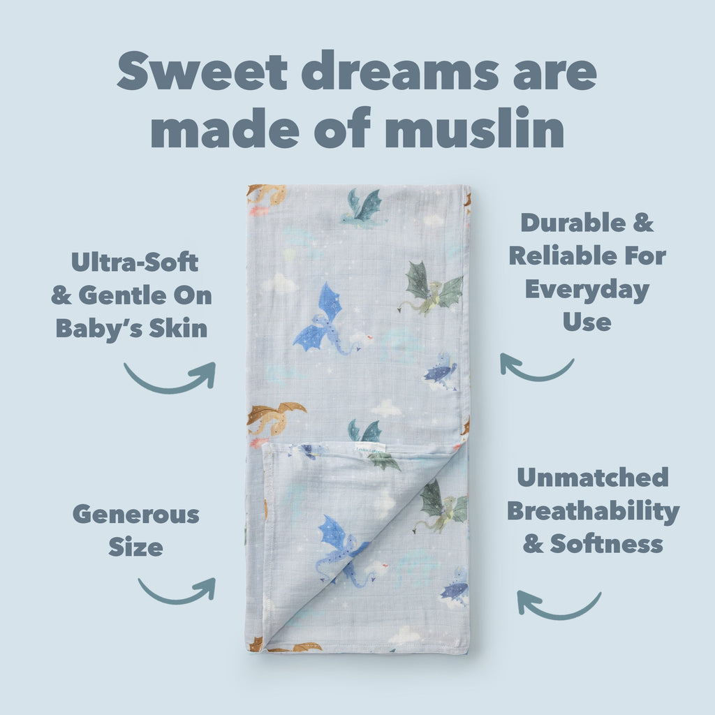 Muslin Swaddle - Magical Dragons