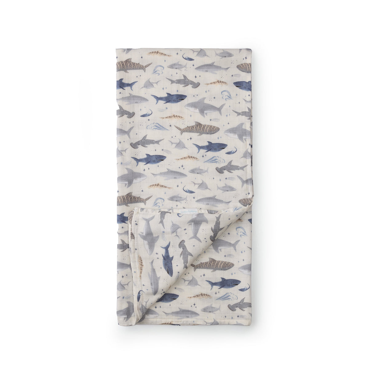 Muslin Swaddle - Smiley Sharks