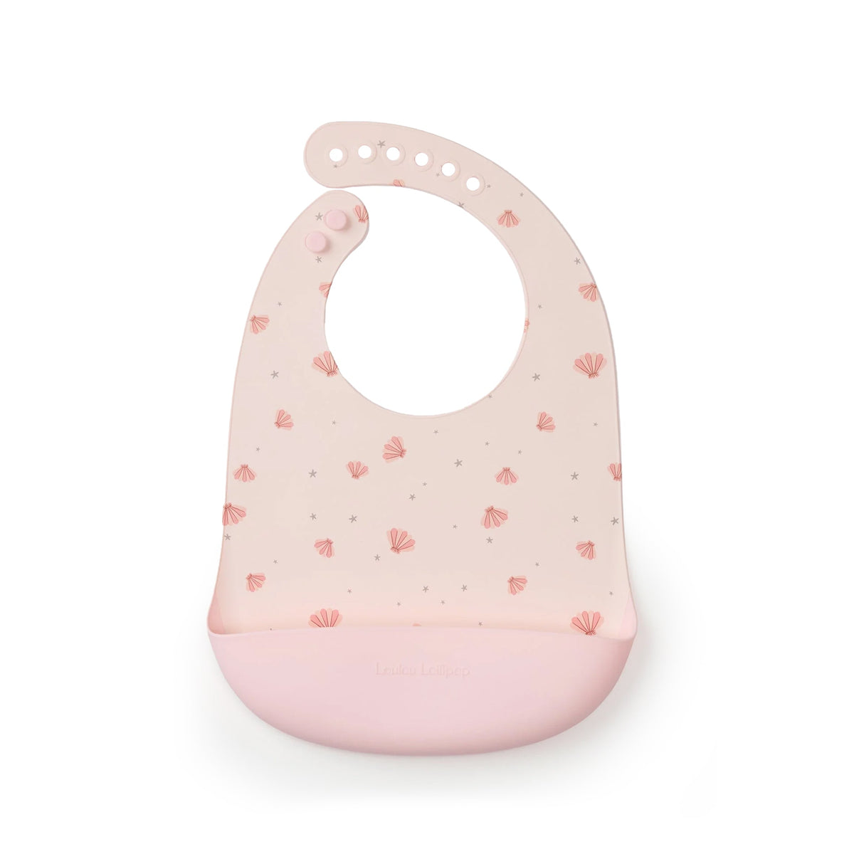 Silicone Bib Printed - Pink Seashells