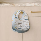 Silicone Bib Printed - Smiley Sharks