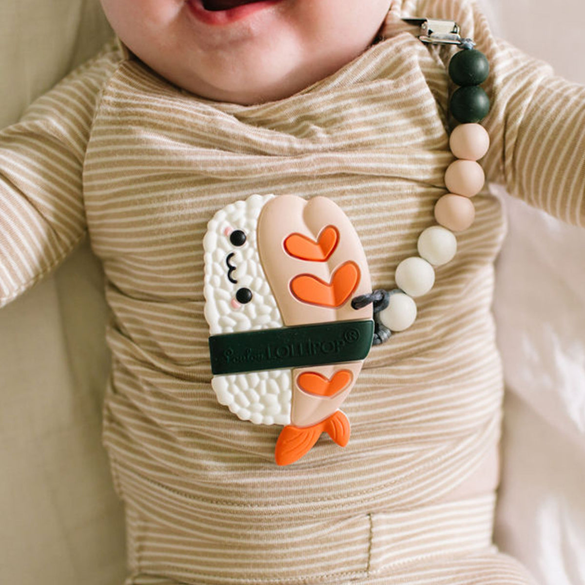 Teething Clip - Ebi Sushi