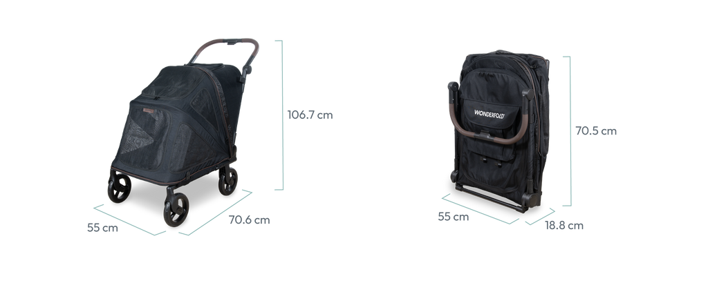 Wonderfold Hudson Pet Stroller - with FlatFold™ Technology