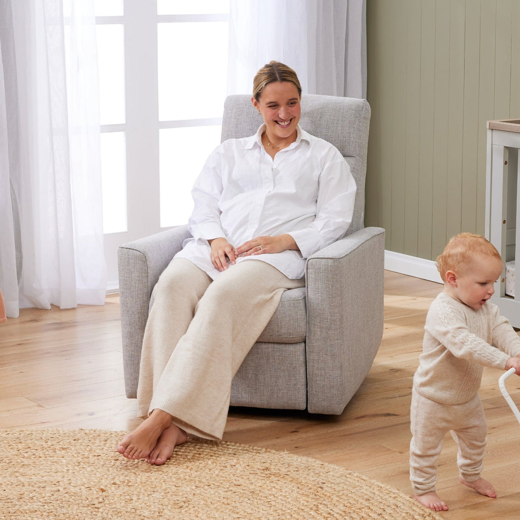 Tutti Bambini Paige Recliner Glider Nursery Chair - Pure Grey