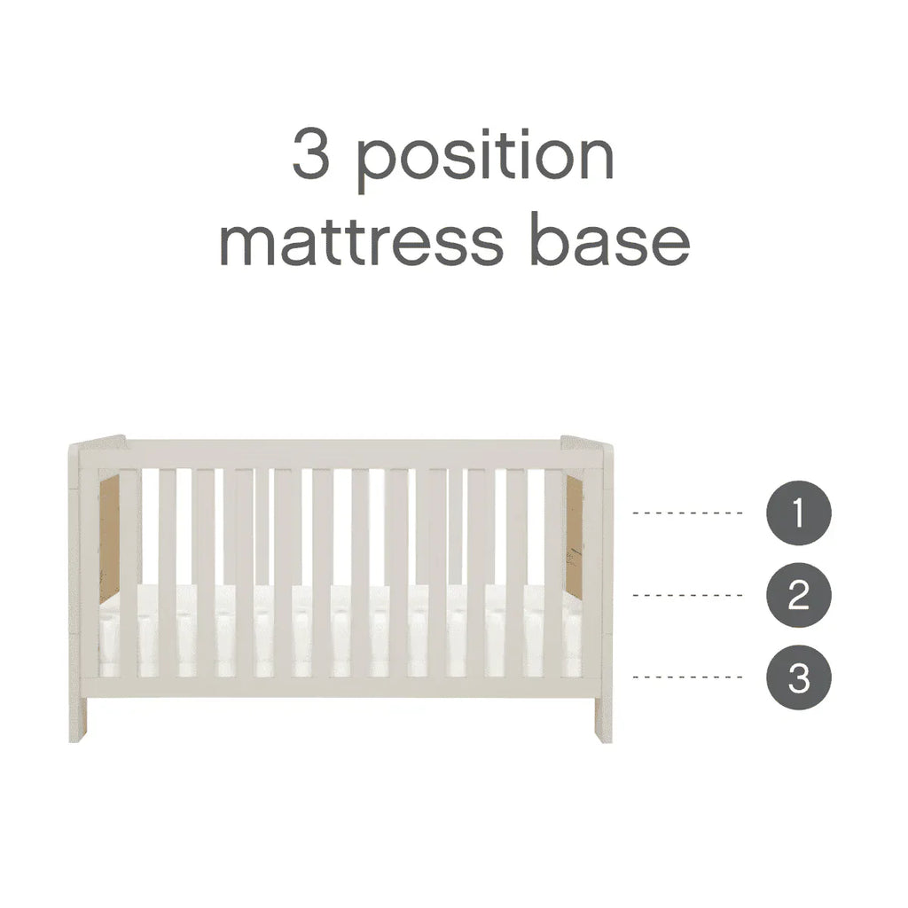 Tutti Bambini Essentials Alba Mini Cot Bed - White Sand/Distressed Oak