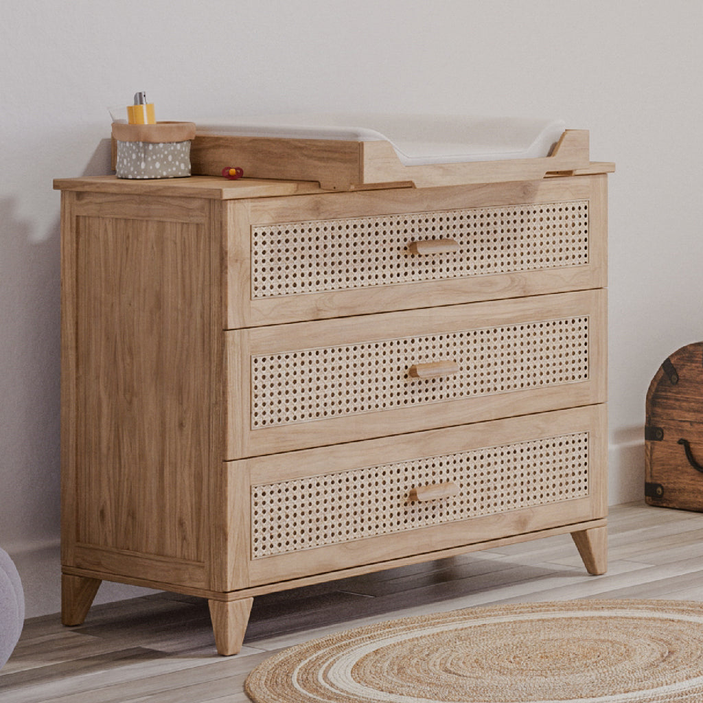 NAMI BOIS Commode / Big Chest of Drawers - Natural / Rattan