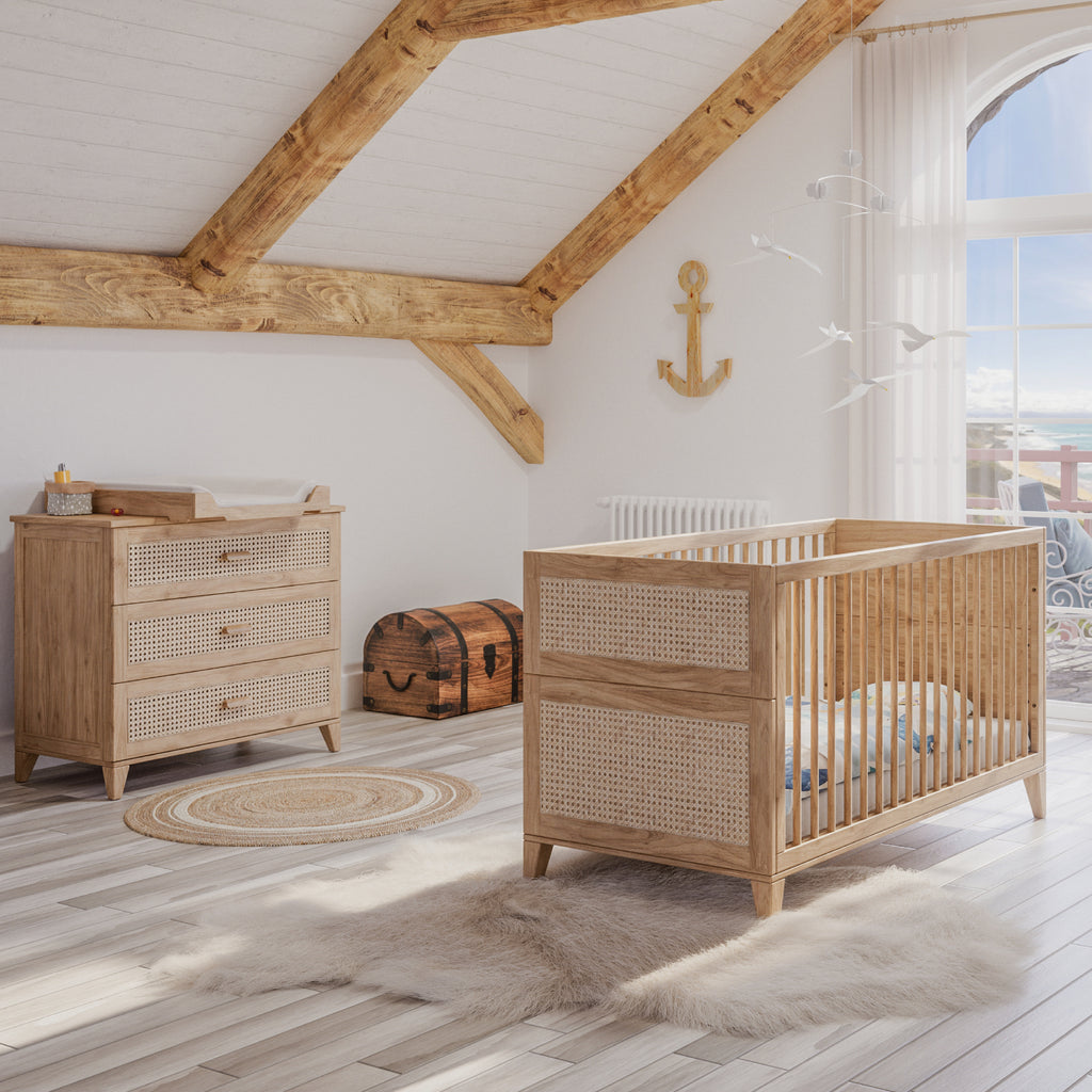 NAMI BOIS Evolutive Bed 70X140 - Natural / Rattan