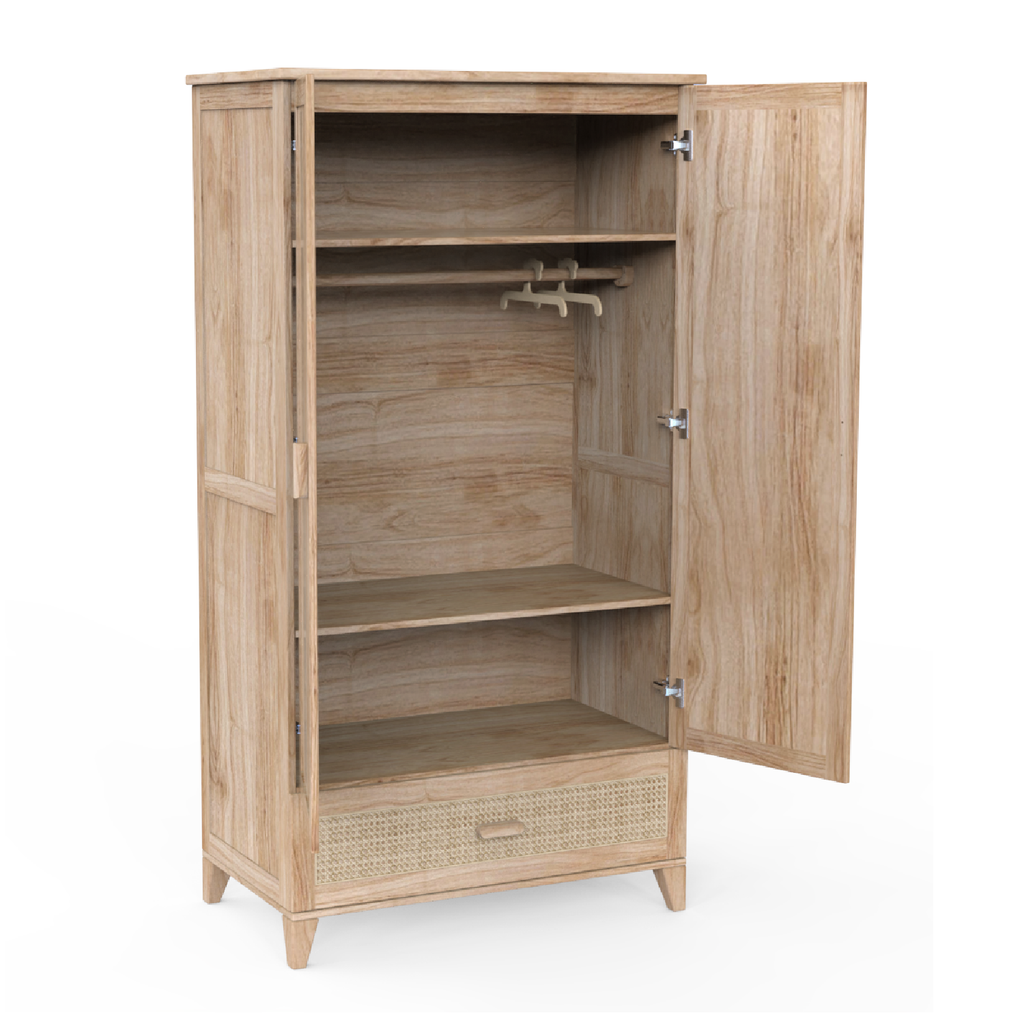 NAMI BOIS Armoire / Wardrobe - Natural / Rattan