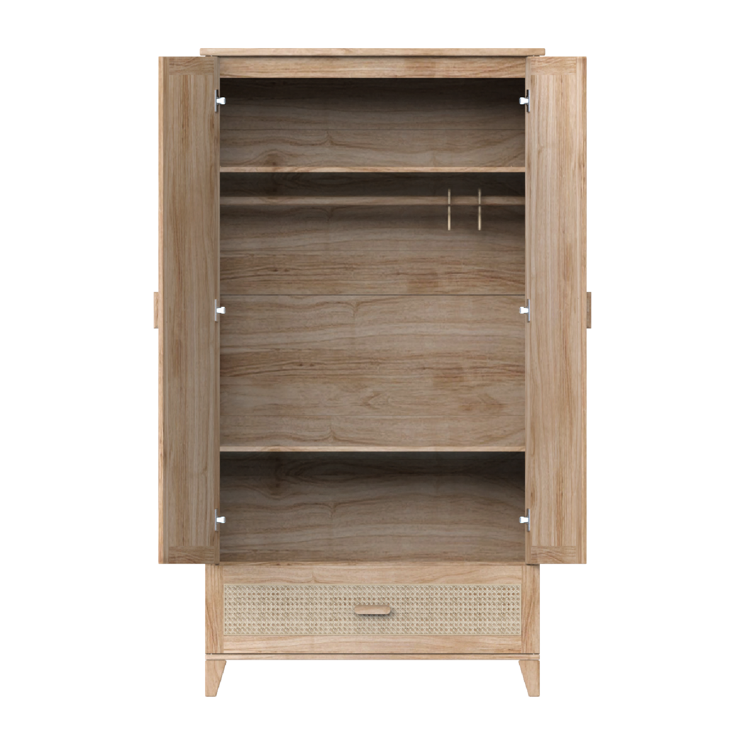 NAMI BOIS Armoire / Wardrobe - Natural / Rattan