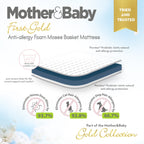 Mother&Baby First Gold Anti-Allergy Foam Moses Basket Mattress Large 75 x 28cm