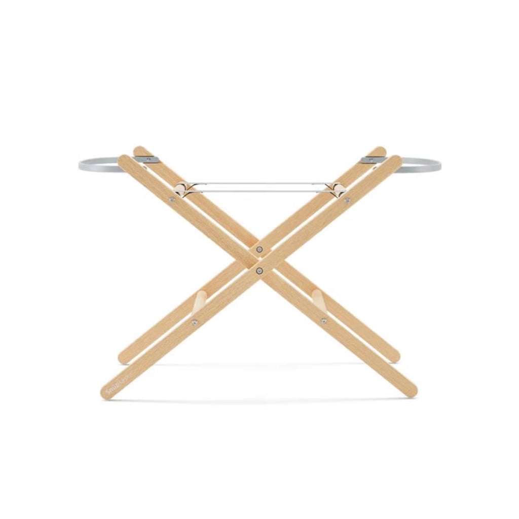 SnuzBaskit Light Grey Moses Basket & Natural Stand