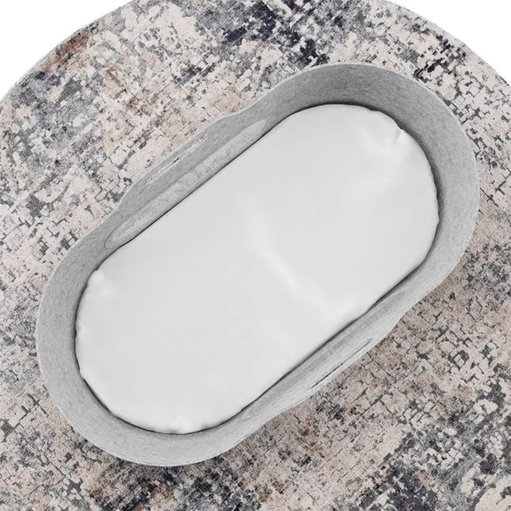 SnuzBaskit Light Grey Moses Basket & Natural Stand