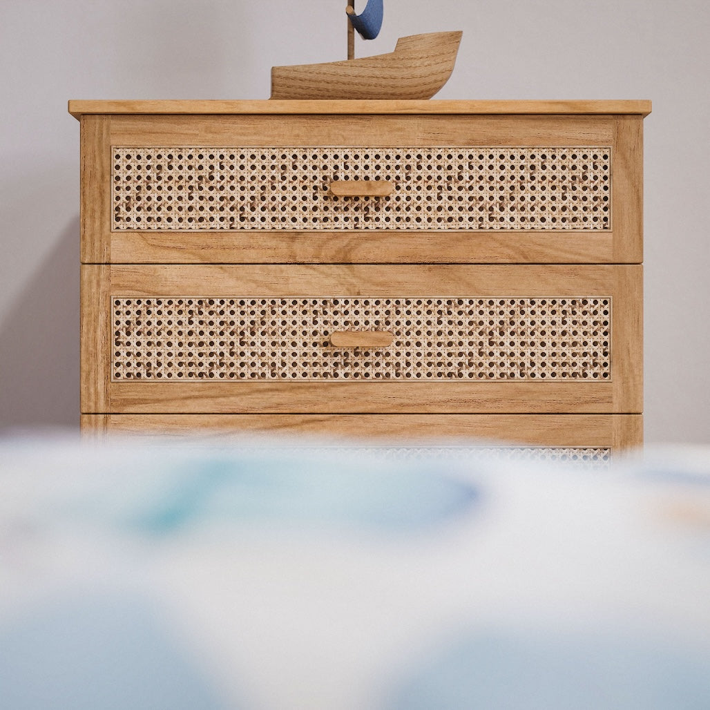 NAMI BOIS Commode / Big Chest of Drawers - Natural / Rattan