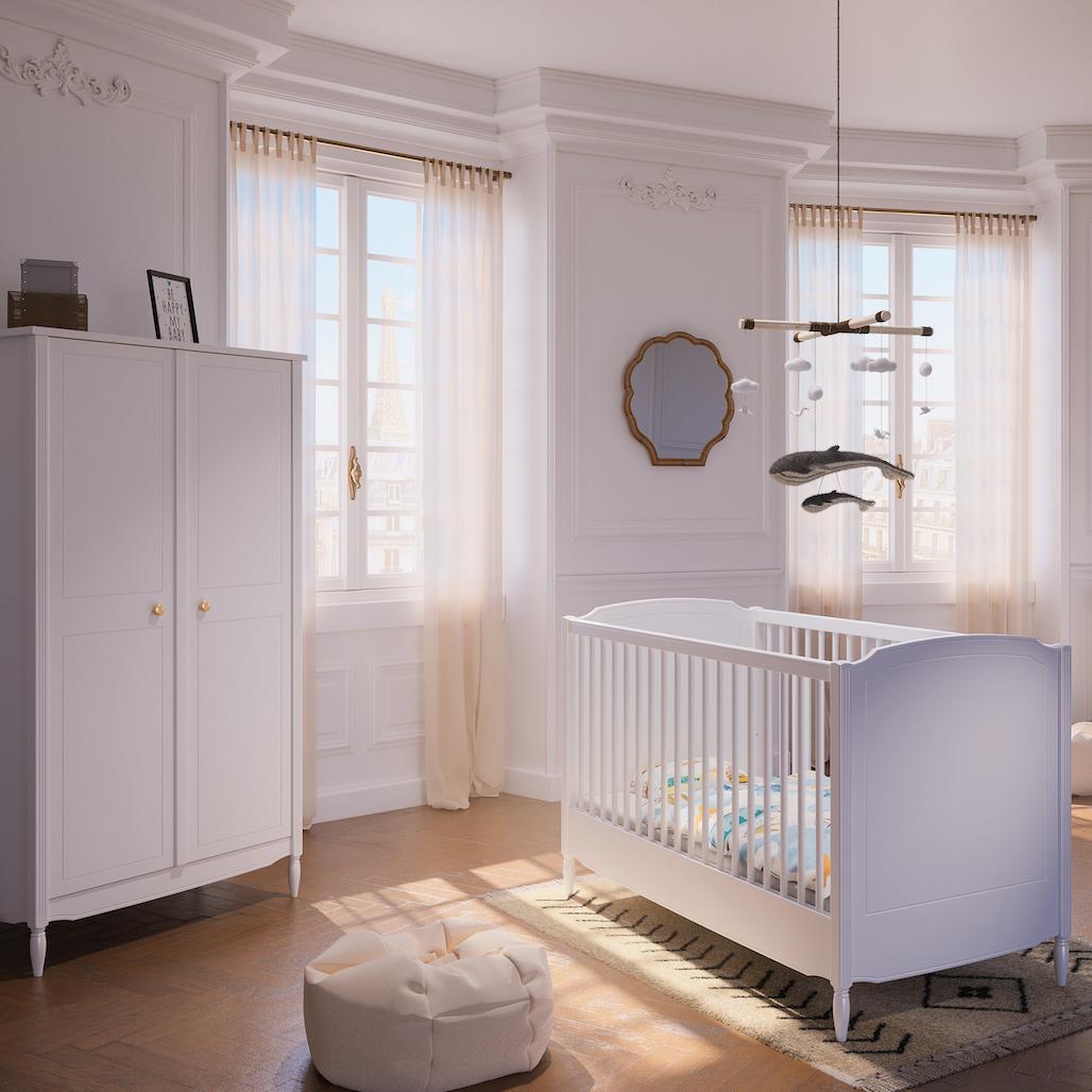 LAFAYETTE Lit / Bed 60X120 - Neige