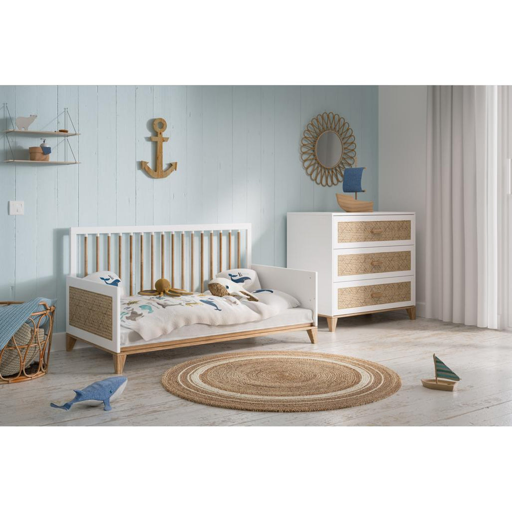 Nami Evolutive Bed 70 x 140 - Rattan / Neige
