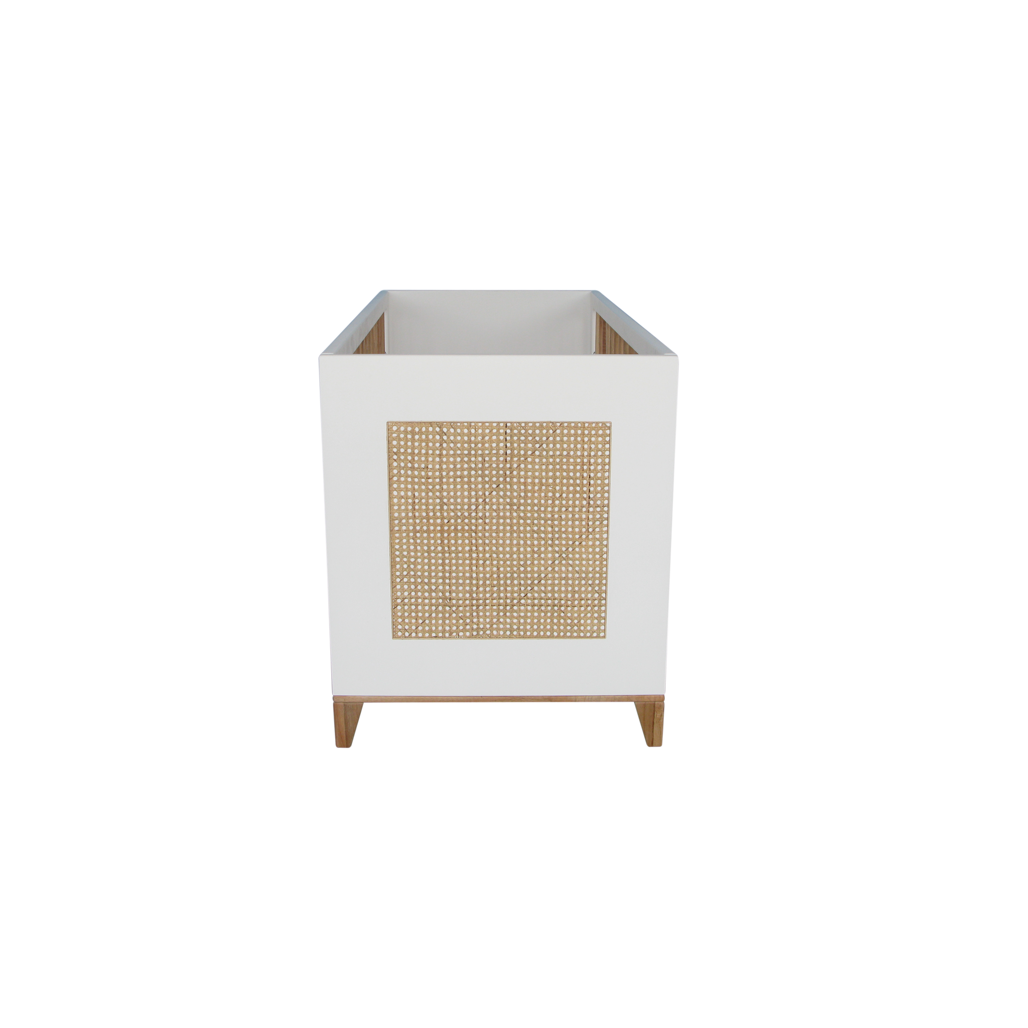 Nami Evolutive Bed 60 x 120 - Rattan / Neige