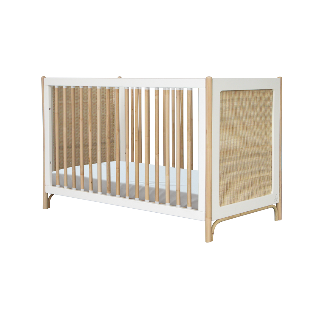 Oceania Rattan Evolutive Bed 60 x 120 - Neige