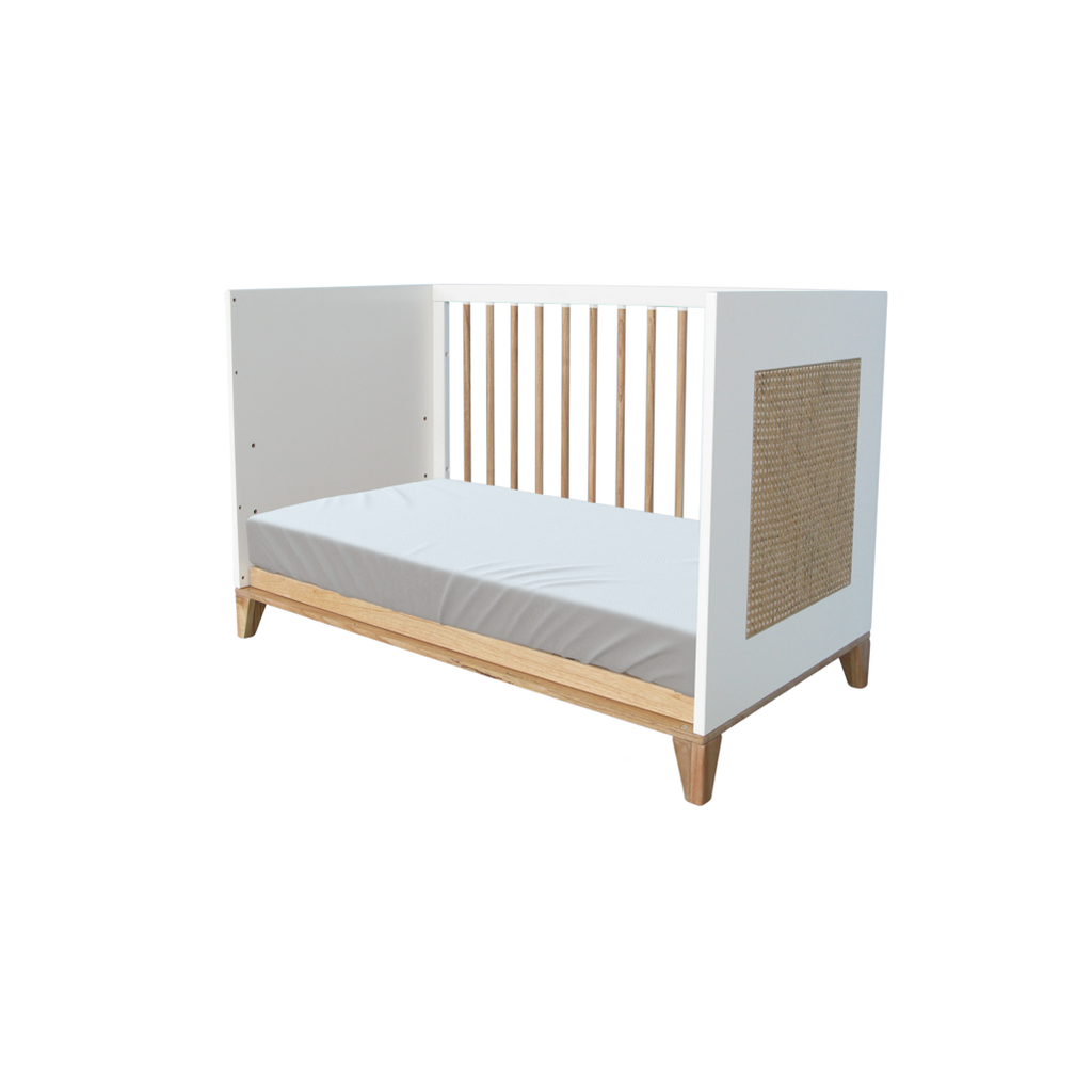 Nami Evolutive Bed 60 x 120 - Rattan / Neige