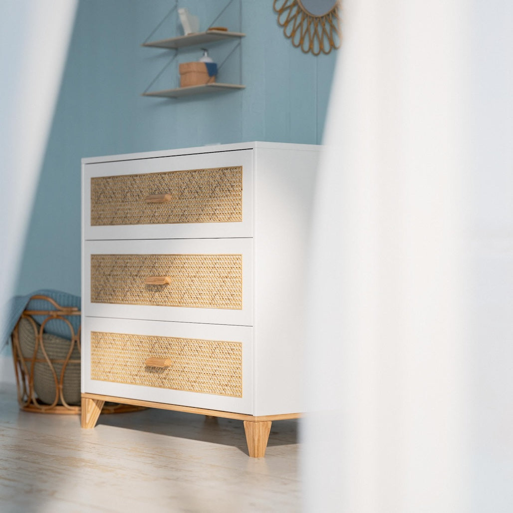 Nami Rattan Chest of Drawer - Neige
