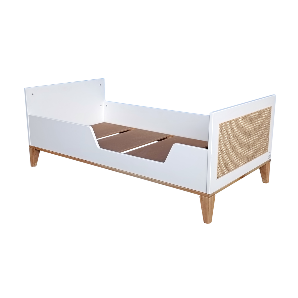 Nami Evolutive Bed 70 x 140 - Rattan / Neige