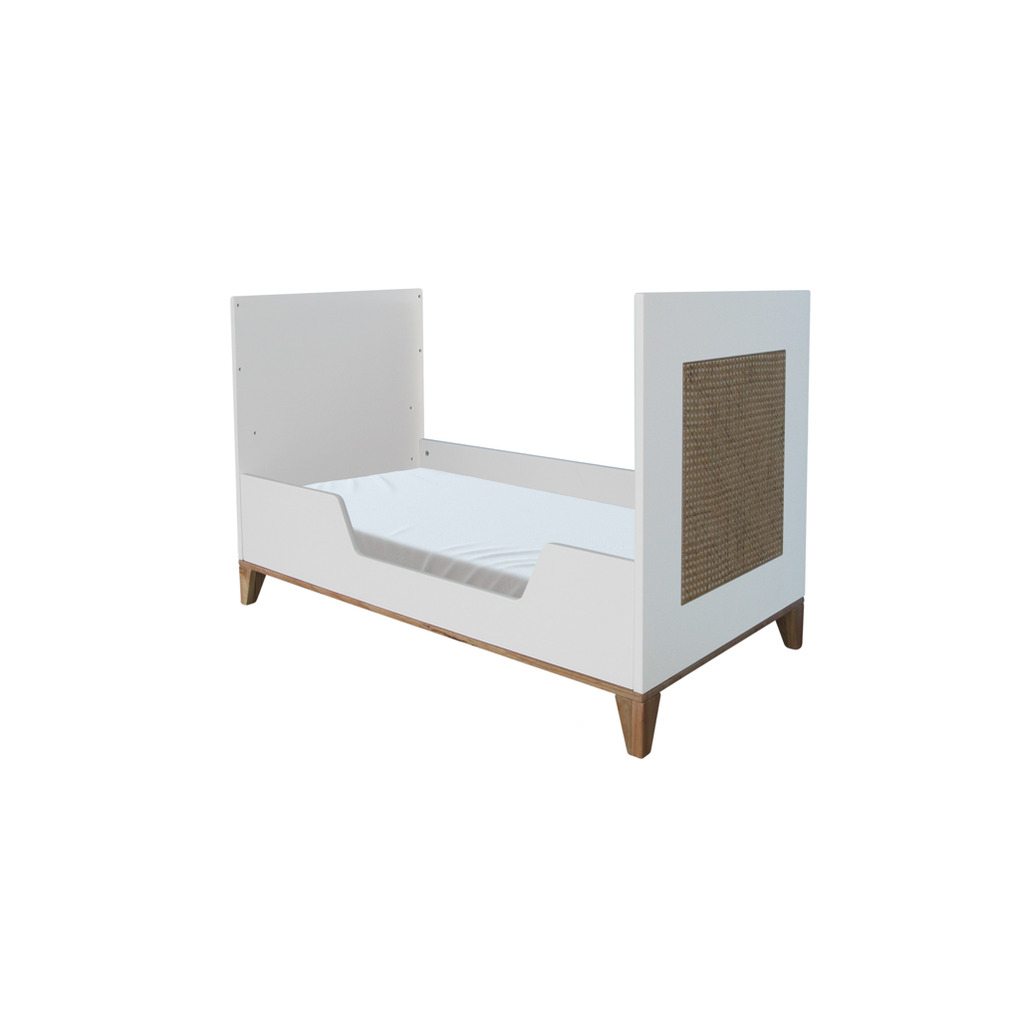 Nami Evolutive Bed 60 x 120 - Rattan / Neige
