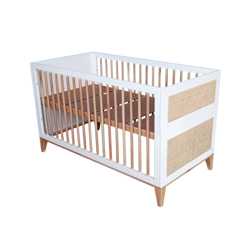 Nami Evolutive Bed 70 x 140 - Rattan / Neige