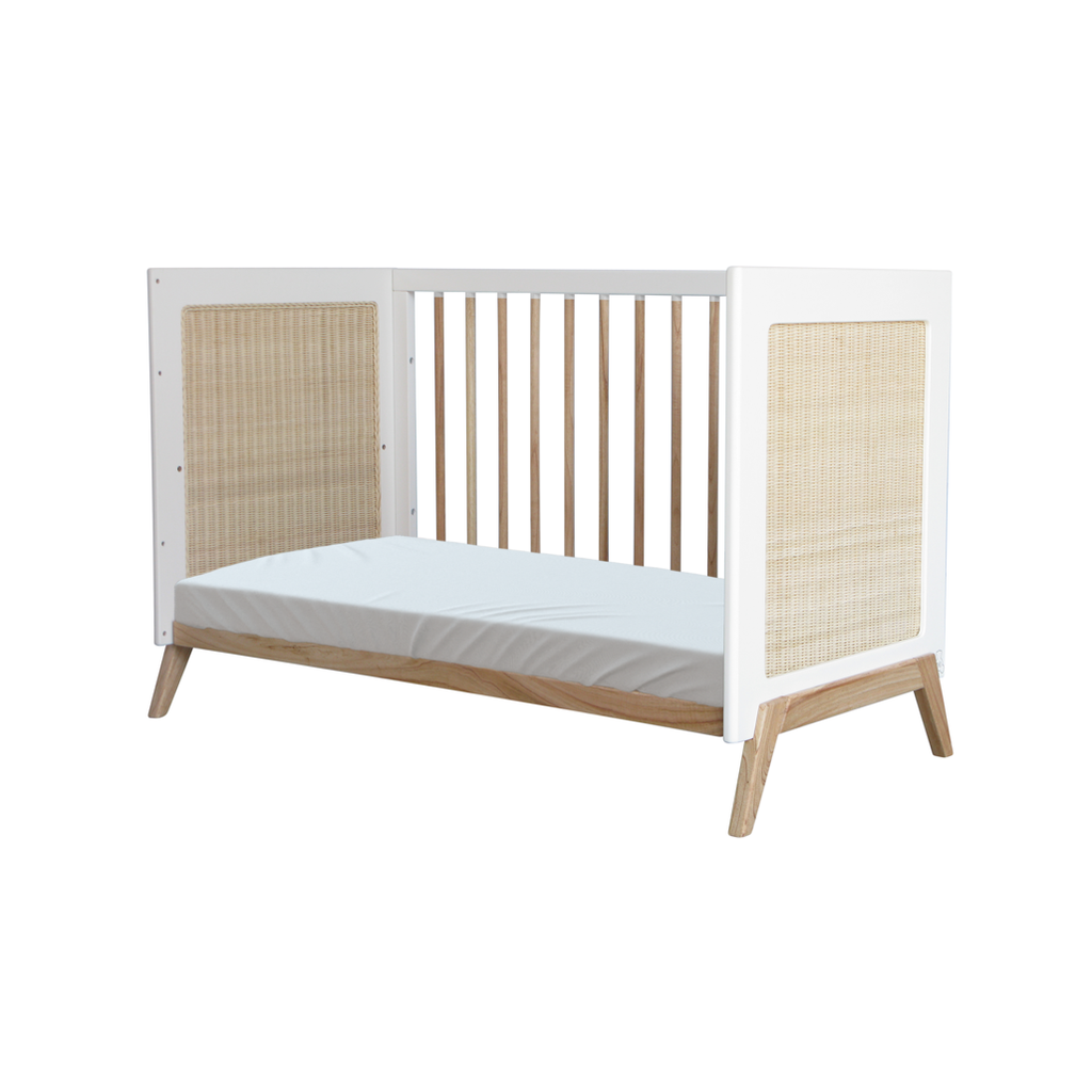Marelia Evolutive Bed Rattan 60 x 120 - Neige