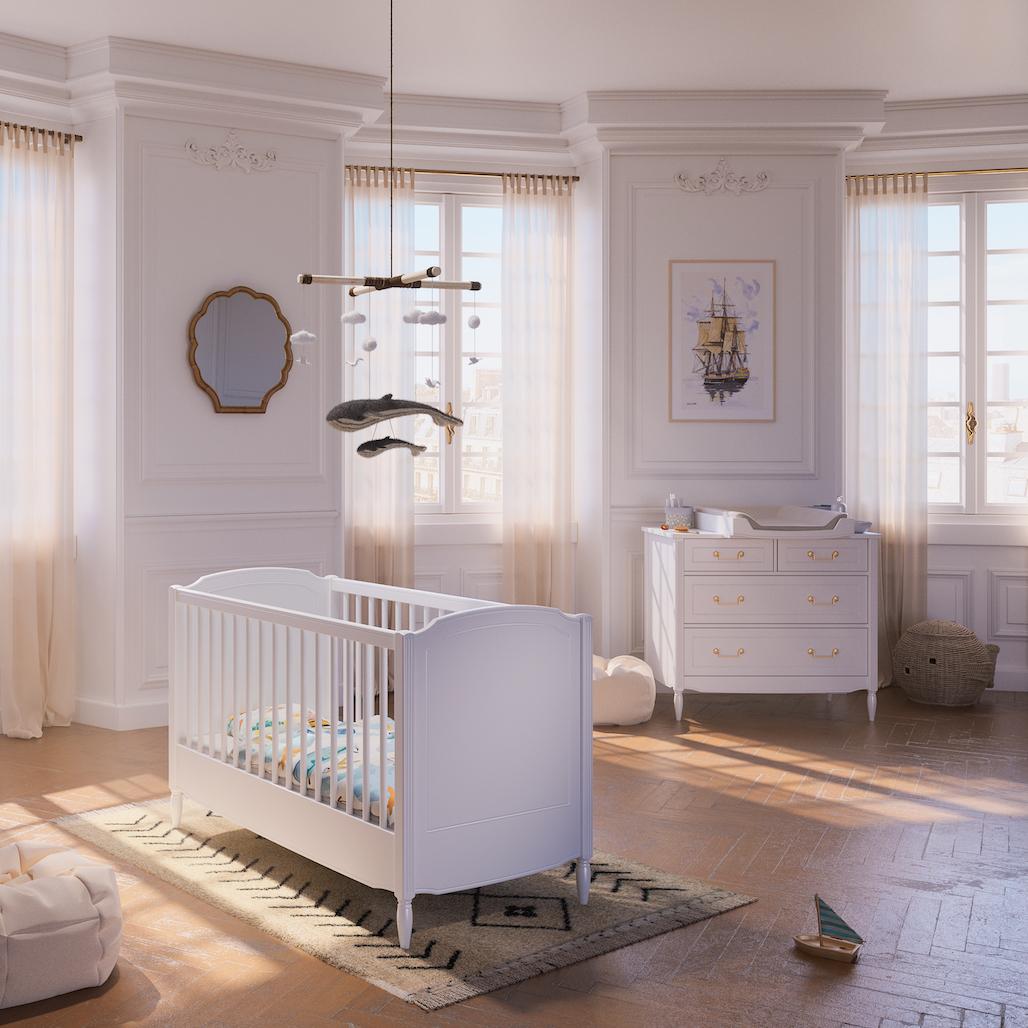 LAFAYETTE Lit / Bed 60X120 - Neige