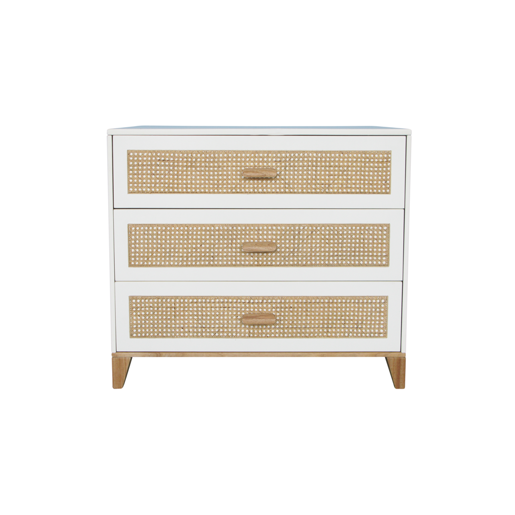 Nami Rattan Chest of Drawer - Neige