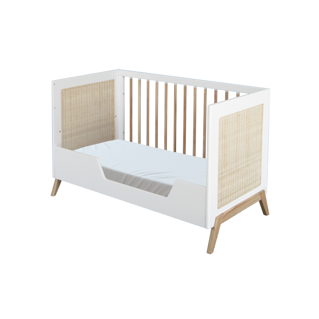 Marelia Evolutive Bed Rattan 60 x 120 - Neige