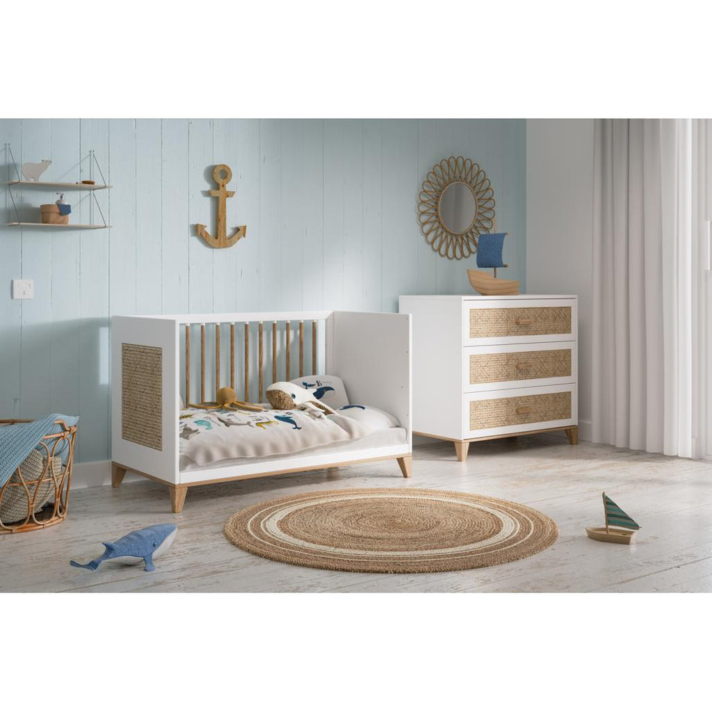 Nami Evolutive Bed 60 x 120 - Rattan / Neige