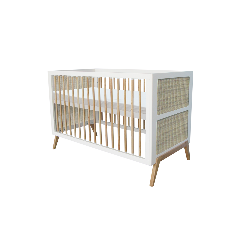 Marelia Multi-Evolutive Bed Rattan 70 x 140 - Neige