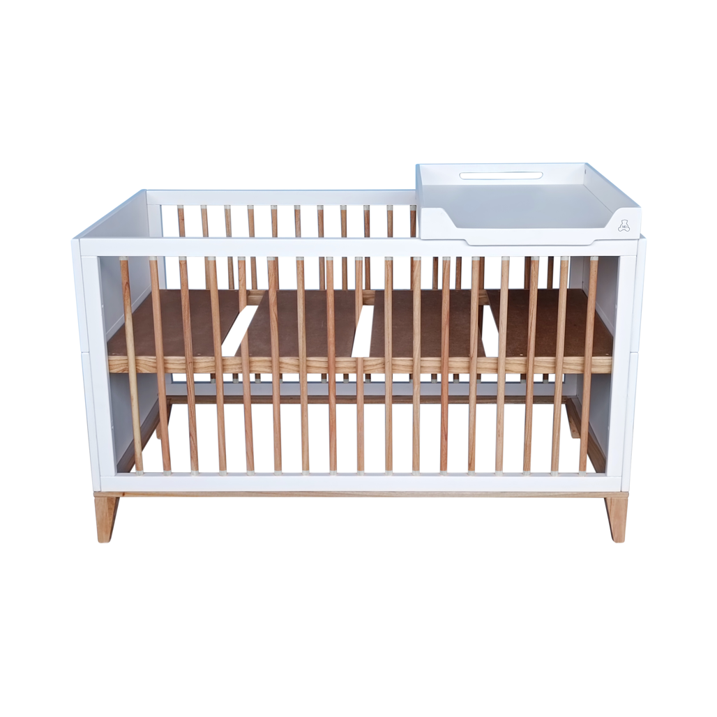 Nami Evolutive Bed 70 x 140 - Rattan / Neige