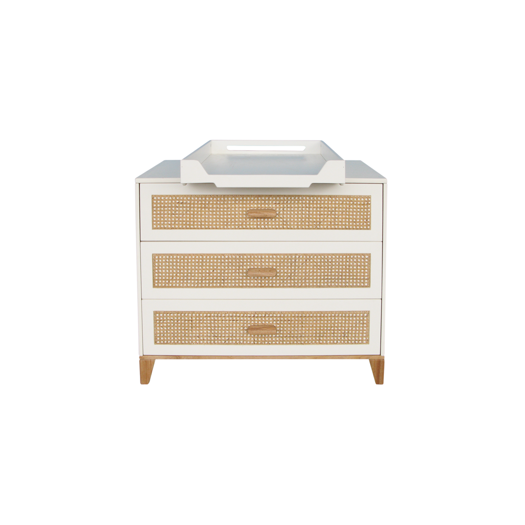 Nami Rattan Chest of Drawer - Neige