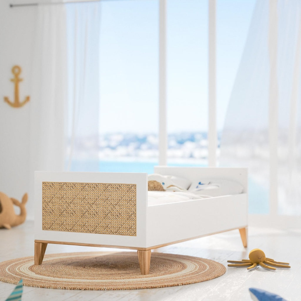 Nami Evolutive Bed 70 x 140 - Rattan / Neige