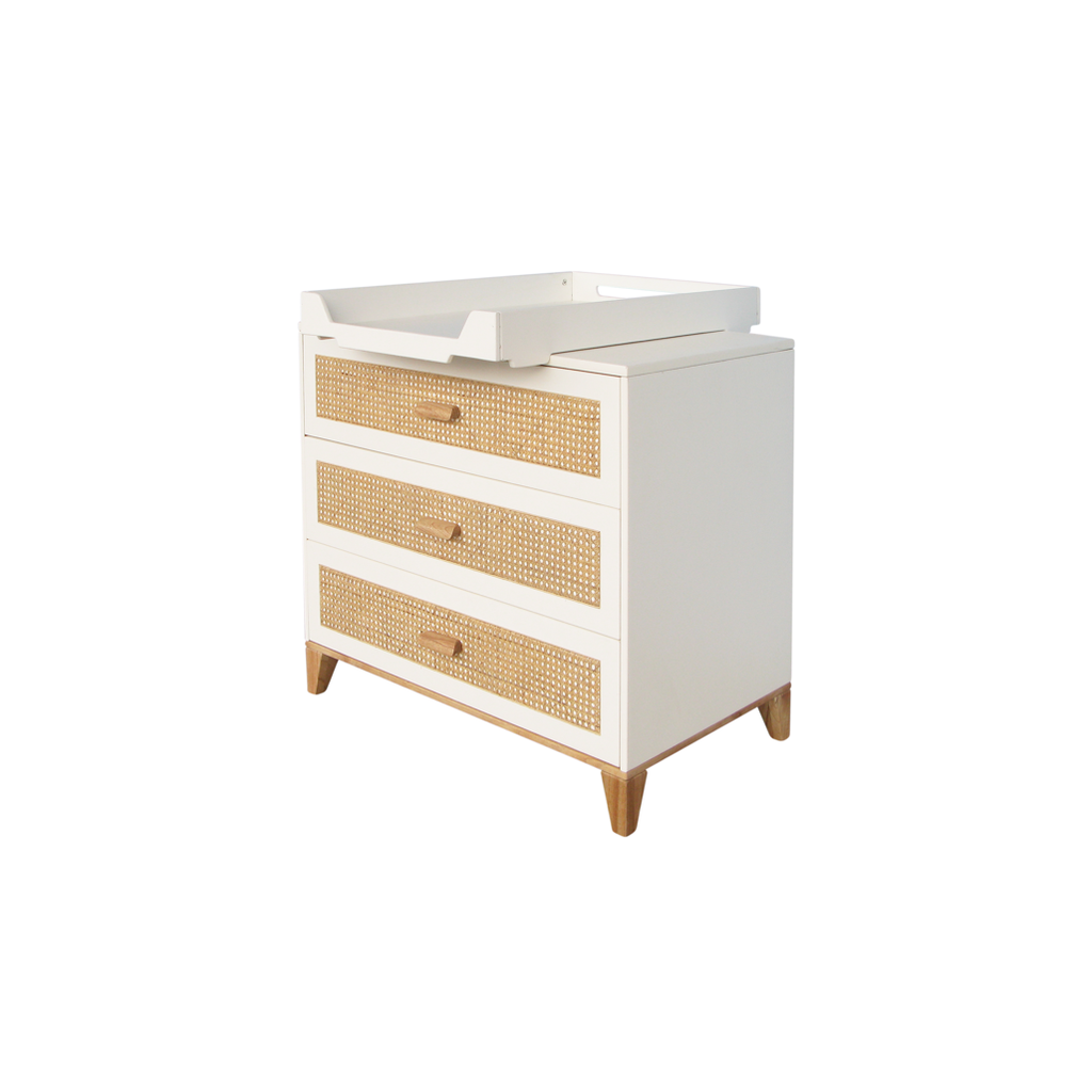 Nami Rattan Chest of Drawer - Neige